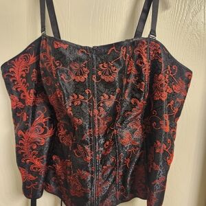 Cacique Red and Black Embellished Bustier